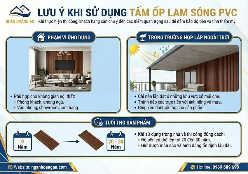 Lưu Ý Khi Sử Dụng Tấm Ốp Lam Sóng PVC