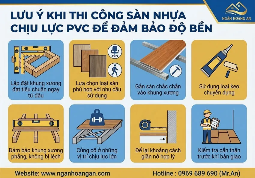 Lưu Ý Khi Thi Công Sàn Nhựa Chịu Lực PVC Để Đảm Bảo Độ Bền