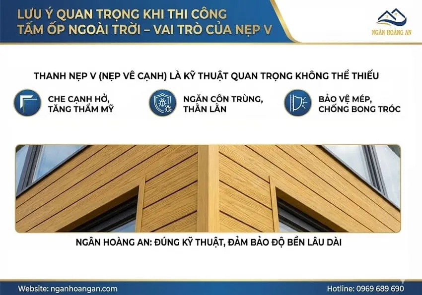 Lưu Ý Quan Trọng Khi Thi Công Tấm Ốp Ngoài Trời – Vai Trò Của Nẹp V