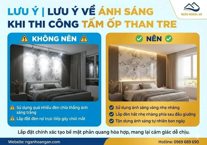 Lưu Ý Về Ánh Sáng Khi Thi Công Tấm Ốp Than Tre