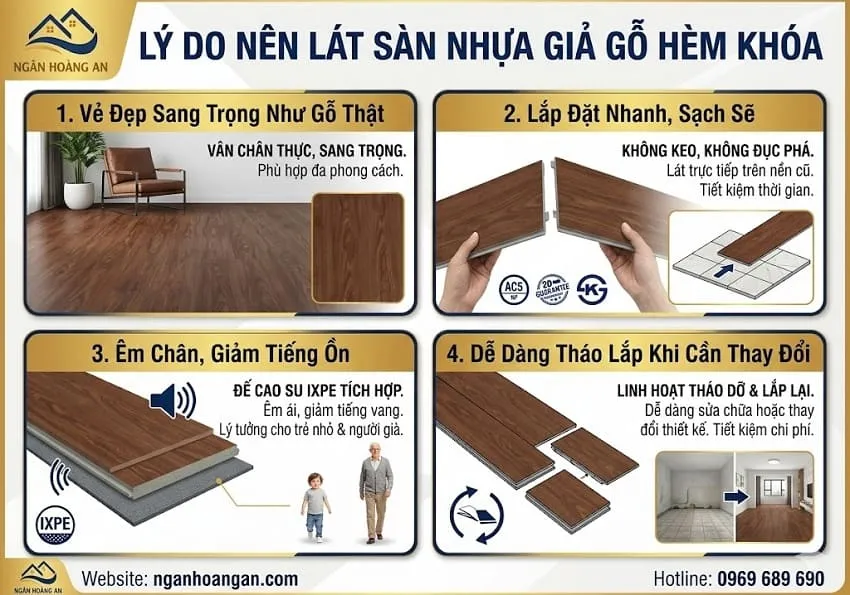 Lý Do Nên Lát Sàn Nhựa Giả Gỗ Hèm Khoá