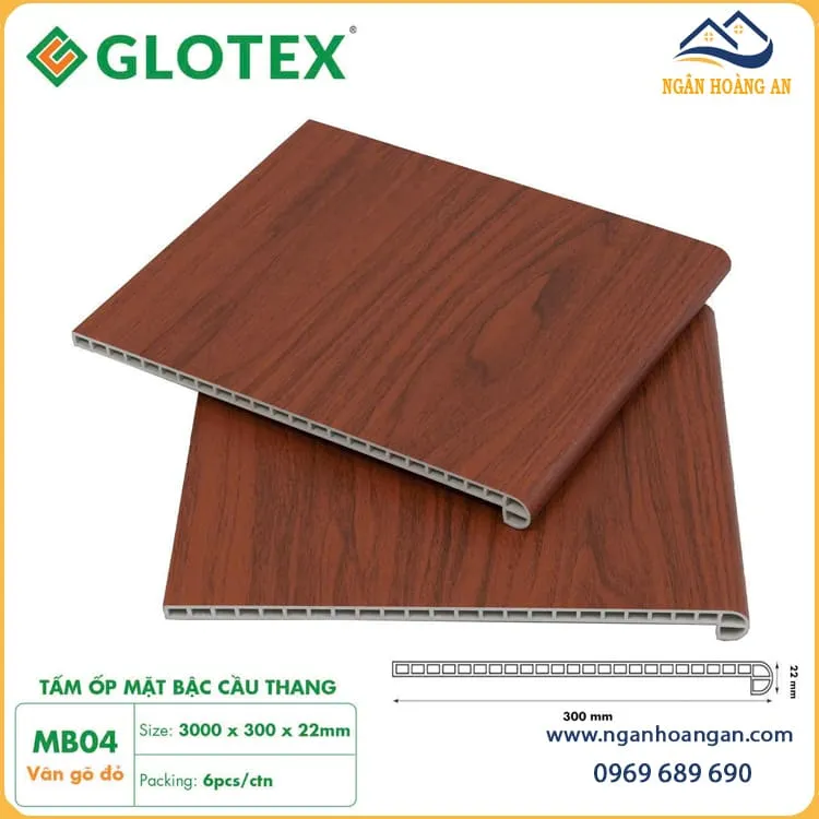Mặt Bậc Cầu Thang Nhựa Giả Gỗ Glotex MB04 Mặt Bậc Cầu Thang Nhựa Giả Gỗ Glotex MB04