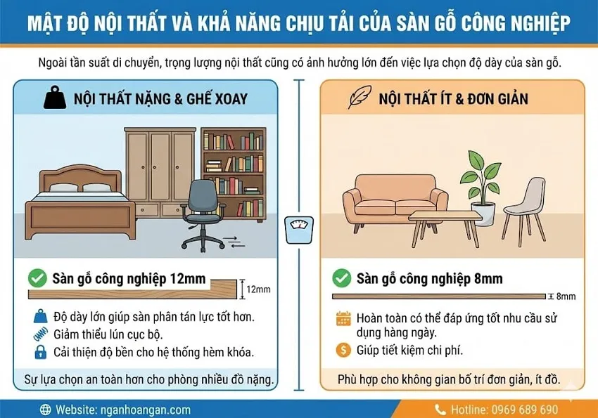 Mật Độ Nội Thất Và Khả Năng Chịu Tải Của Sàn Gỗ Công Nghiệp