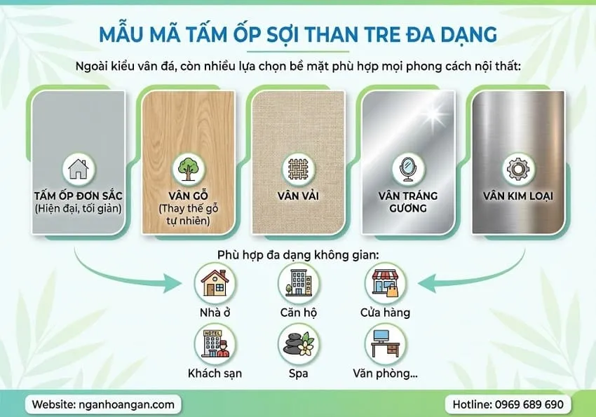 Mẫu Mã Tấm Ốp Sợi Than Tre Đa Dạng