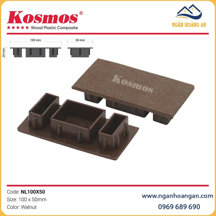 Nắp Chụp Đầu Thanh Lam Trang Trí 2 Da Kosmos NL100X50 Walnut Nắp Chụp Đầu Thanh Lam Trang Trí 2 Da Kosmos NL100X50 Walnut