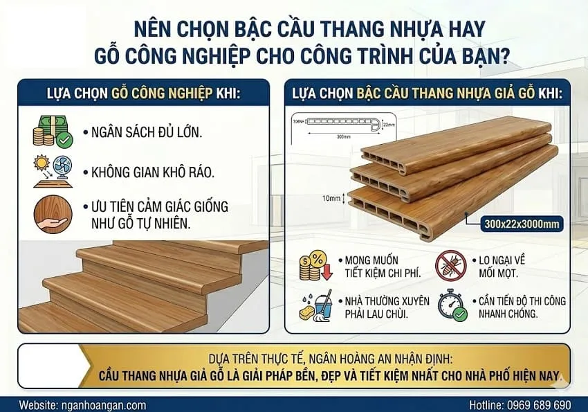 Nên Chọn Bậc Cầu Thang Nhựa Hay Gỗ Công Nghiệp Cho Công Trình Của Bạn?