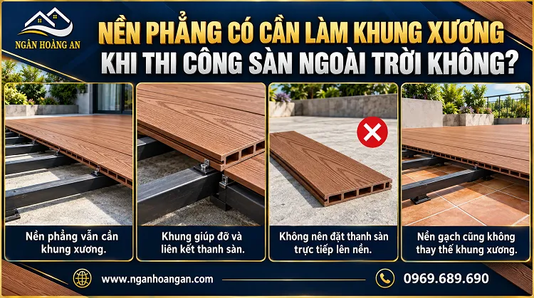 Nền Phẳng Có Cần Làm Khung Xương Khi Thi Công Sàn Ngoài Trời Không?