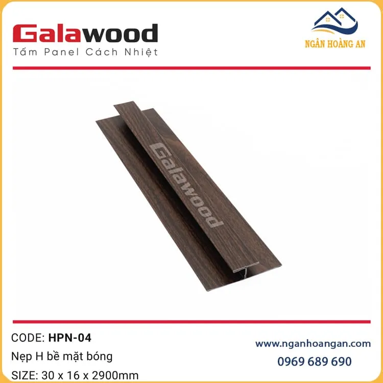 Nẹp H Rãnh Nối Tấm Panel HPN-04 Màu Nâu Walnut Nẹp H Rãnh Nối Tấm Panel HPN-04 Màu Nâu Walnut