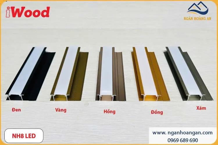 Nẹp Nhôm H8 LED Tấm Ốp Than Tre iWood NNH8-Led