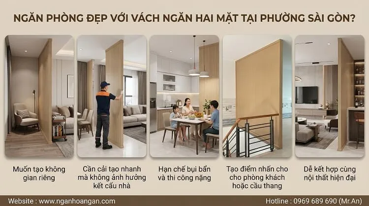 Ngăn Phòng Đẹp Với Vách Ngăn Hai Mặt Tại Phường Sài Gòn?