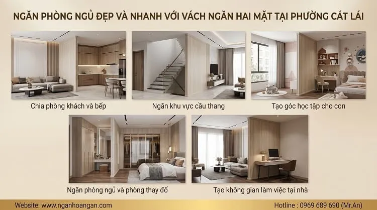 Ngăn Phòng Ngủ Đẹp Và Nhanh Với Vách Ngăn Hai Mặt Tại Phường Cát Lái