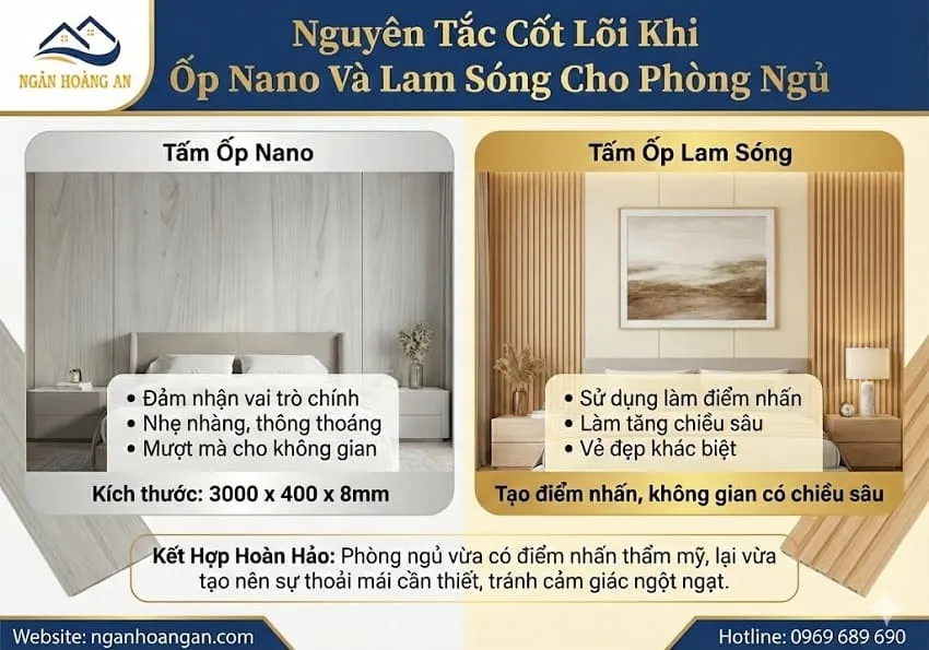 Nguyên Tắc Cốt Lõi Khi Ốp Nano Và Lam Sóng Cho Phòng Ngủ