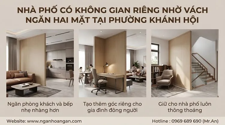 Nhà Phố Có Không Gian Riêng Nhờ Vách Ngăn Hai Mặt Tại Phường Khánh Hội