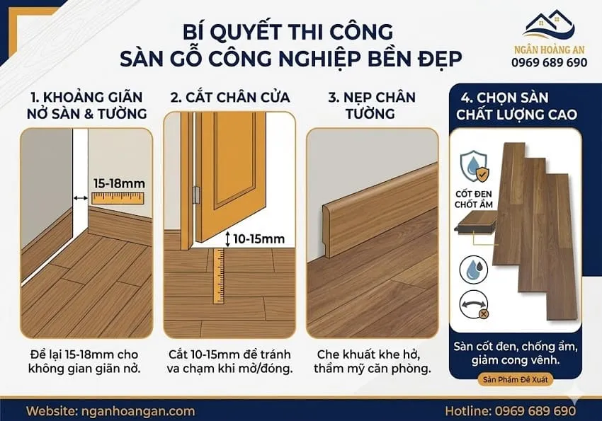 Những Điều Cần Chú Ý Khi Thi Công Sàn Gỗ Công Nghiệp Những Điều Cần Chú Ý Khi Thi Công Sàn Gỗ Công Nghiệp