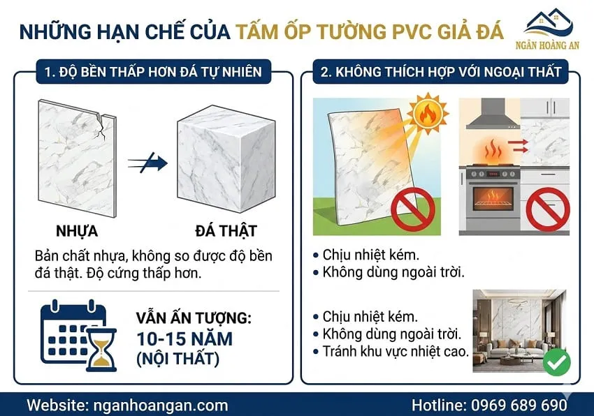 Những Hạn Chế Của Tấm Ốp Tường PVC Giả Đá Những Hạn Chế Của Tấm Ốp Tường PVC Giả Đá