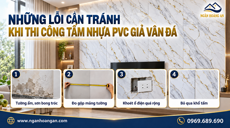 Những Lỗi Cần Tránh Khi Thi Công Tấm Nhựa PVC Giả Vân Đá