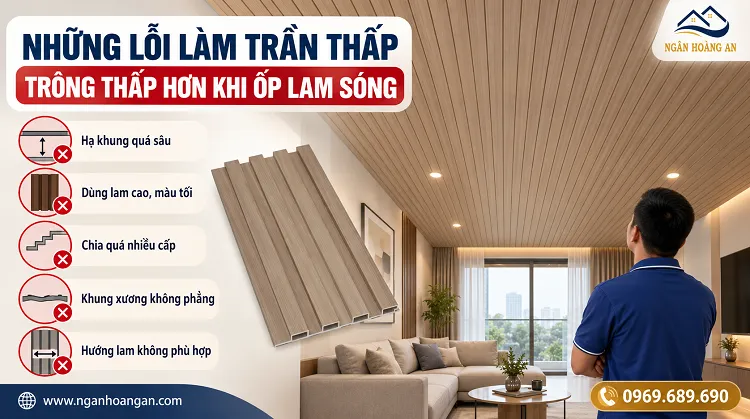 Những Lỗi Dễ Làm Trần Thấp Trông Thấp Hơn Khi Ốp Lam Sóng Những Lỗi Dễ Làm Trần Thấp Trông Thấp Hơn Khi Ốp Lam Sóng