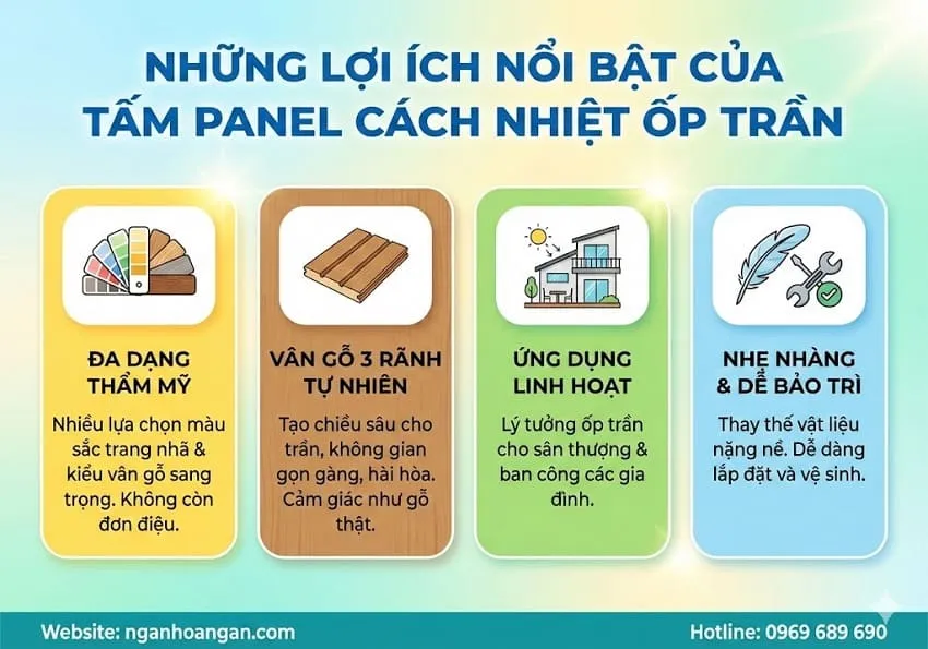 Những Lợi Ích Nổi Bật Của Tấm Panel Cách Nhiệt Khi Ốp Trần