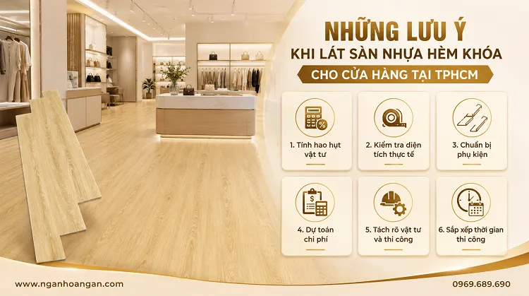 Những Lưu Ý Khi Lát Sàn Nhựa Hèm Khoá Cho Cửa Hàng Tại TPHCM