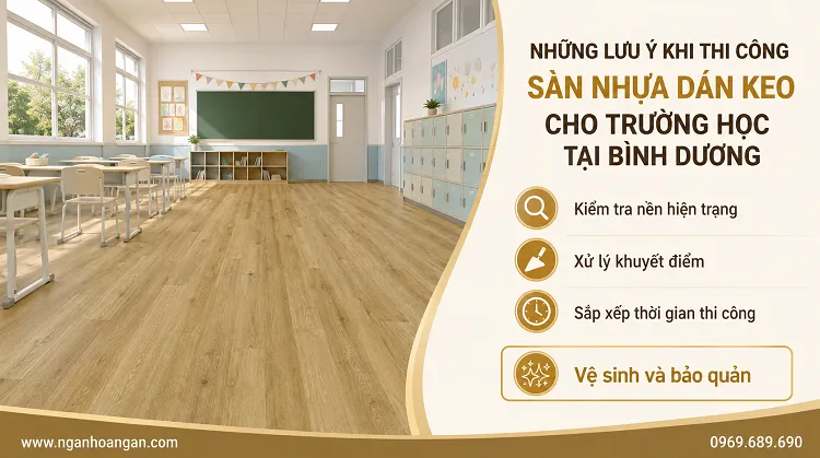 Những Lưu Ý Khi Thi Công Sàn Nhựa Dán Keo Cho Trường Học Tại Bình Dương