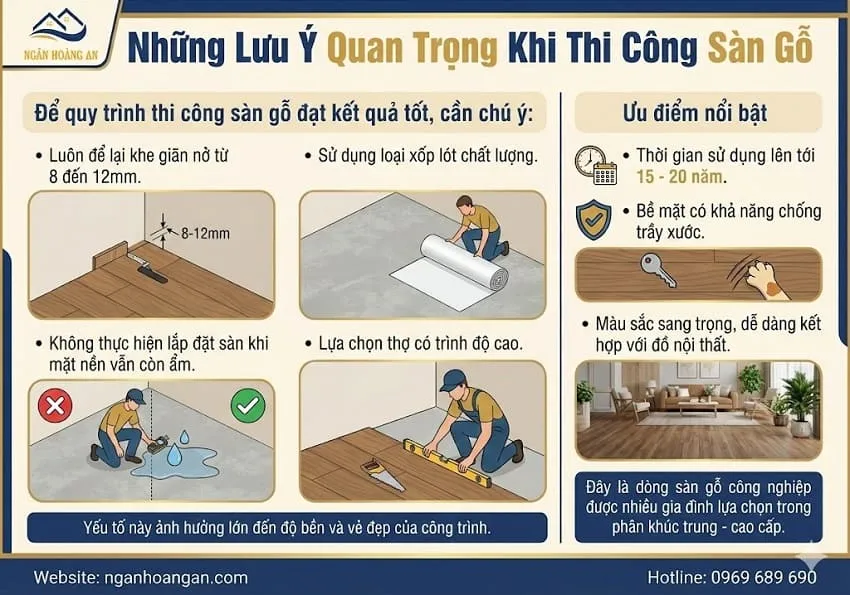 Những Lưu Ý Quan Trọng Khi Thi Công Sàn Gỗ