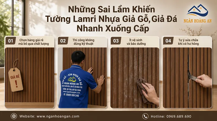 Những Sai Lầm Khiến Tường Lamri Nhựa Giả Gỗ, Giả Đá Nhanh Xuống Cấp