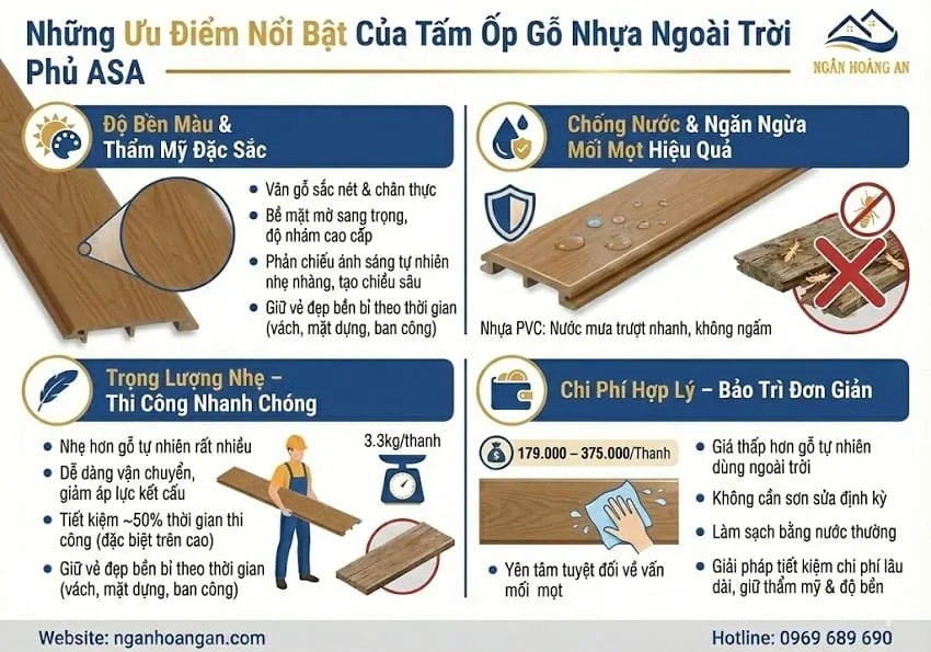 Những Ưu Điểm Nổi Bật Của Tấm Ốp Gỗ Nhựa Ngoài Trời Phủ ASA