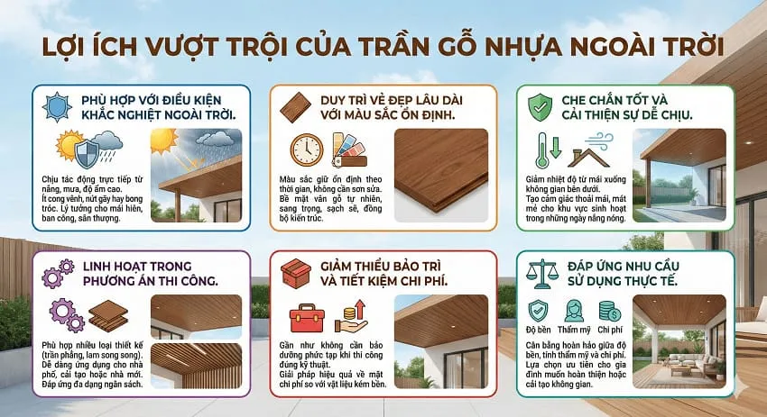 Những Ưu Điểm Nổi Bật Khi Ốp Trần Gỗ Nhựa Trời 