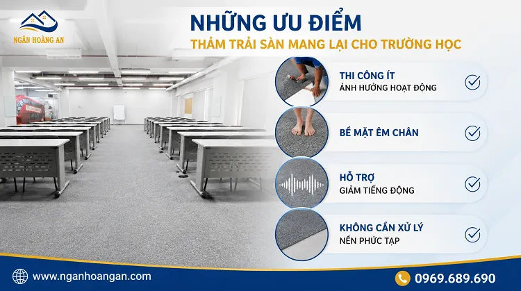 Những Ưu Điểm Thảm Trải Sàn Mang Lại Cho Trường Học