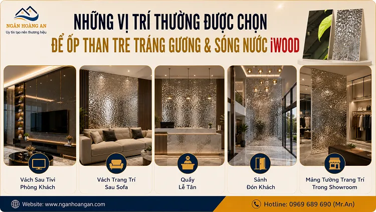 Những Vị Trí Thường Được Chọn Để Ốp Than Tre Tráng Gương & Sóng Nước