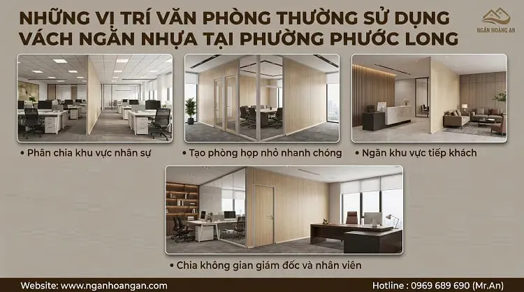 Những Vị Trí Văn Phòng Thường Sử Dụng Vách Ngăn Nhựa Tại Phường Phước Long