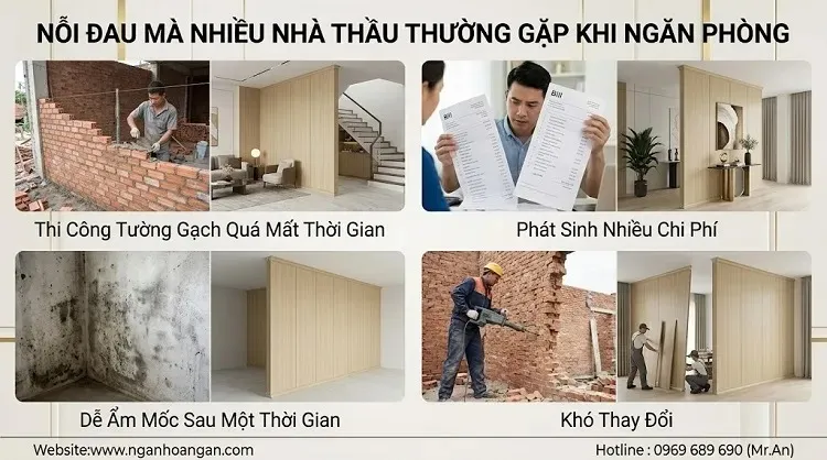 Nỗi Đau Mà Nhiều Nhà Thầu Thường Gặp Khi Ngăn Phòng