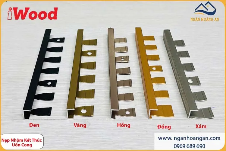 Nẹp Nhôm Kết Thúc Uốn Cong Tấm Ốp Than Tre iWood