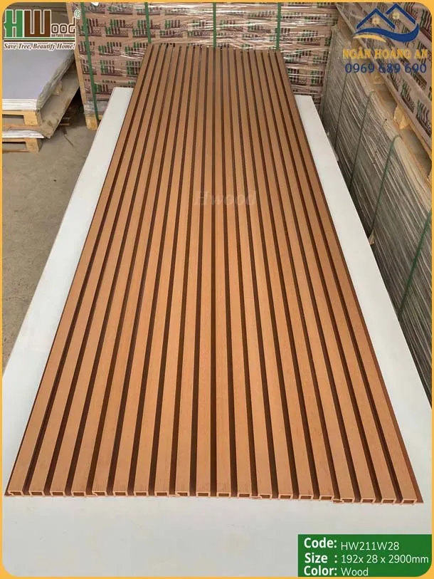 Ốp Ban Công Lam Sóng Gỗ Nhựa Ngoài Trời Hwood HW211W28 Wood