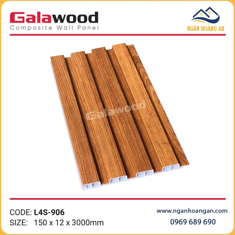 Tấm Ốp Lam Sóng Nhựa Giả Gỗ Galawood L4S-906