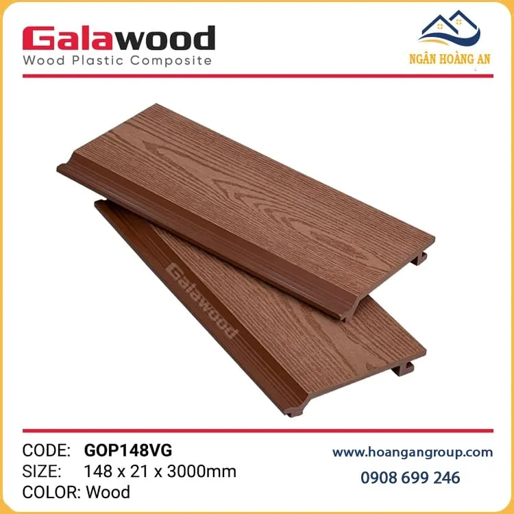 Ốp Trần Ban Công Gỗ Nhựa Ngoài Trời Galawood GOP148VG Wood