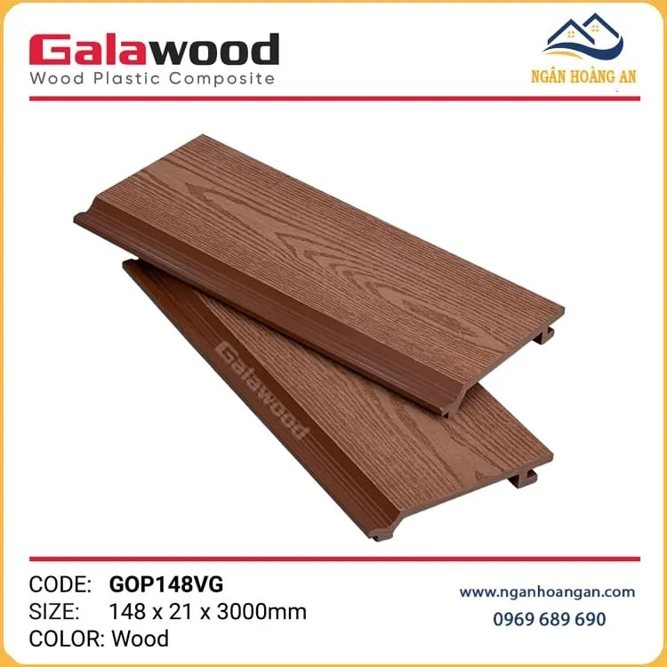 Ốp Trần Ban Công Gỗ Nhựa Ngoài Trời Galawood GOP148VG Wood