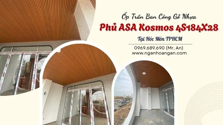 Ốp Trần Ban Công Gỗ Nhựa Phủ ASA Kosmos 4S184X28 