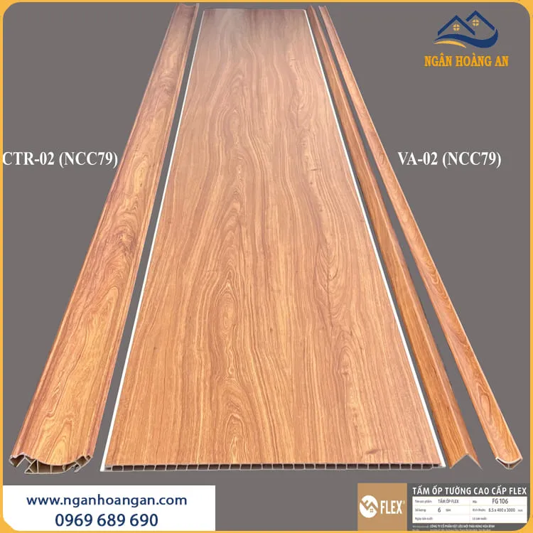 Ốp Trần Nano Nhựa Giả Vân Gỗ FLEX FG106 Cắt Theo Yêu Cầu