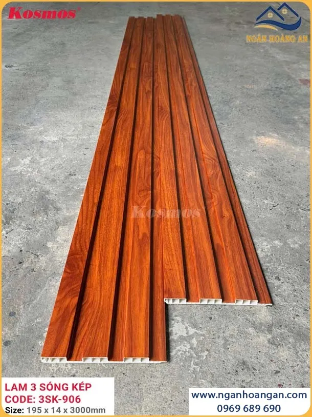 Tấm Ốp Trần Ốp Tường Lam Sóng Chân Kép Kosmos 3SK-906