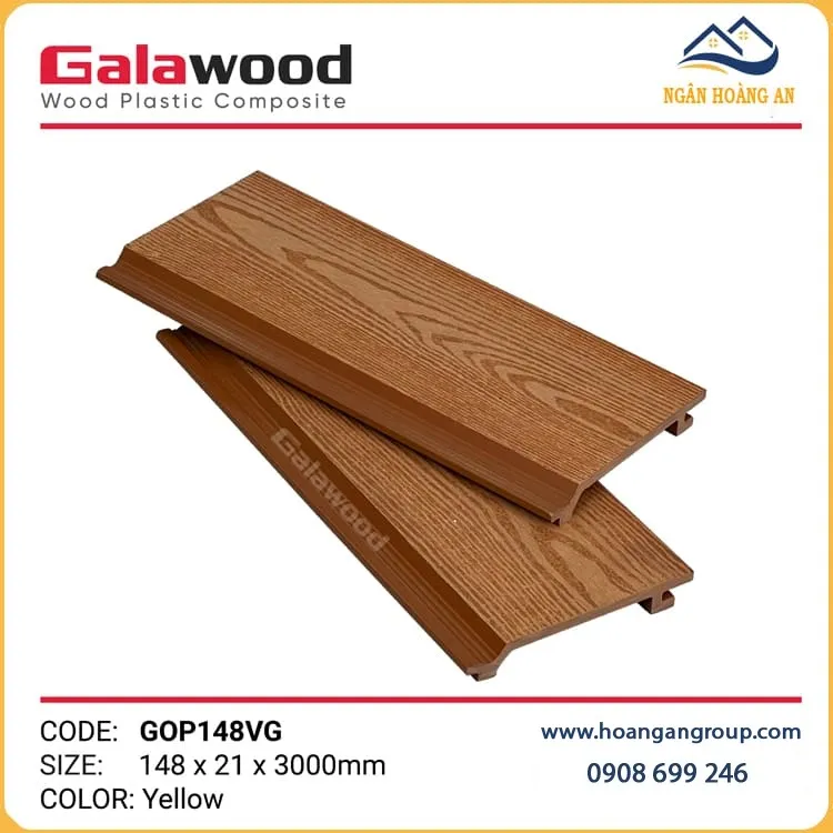 Ốp Tường Gỗ Nhựa Ngoài Trời Galawood GOP148VG Yellow