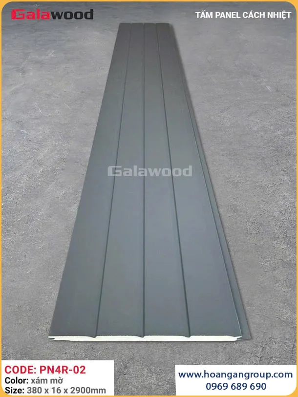 Ốp Tường Ngoài Trời Tấm Panel Galawood PN4R-02 Xám Mờ 
