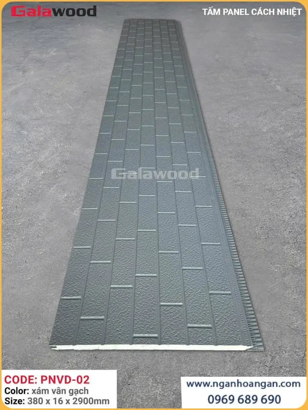 Ốp Tường Ngoài Trời Tấm Panel Galawood PNVD-02 Xám Vân Gạch Tại Cần Giờ TPHCM