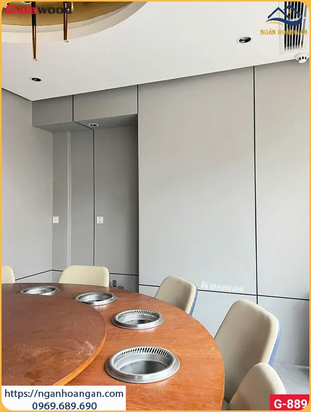 Ốp Tường Nhà Hàng Bằng Tấm Ốp Sợi Than Tre Tại Phường Tân Hưng TPHCM