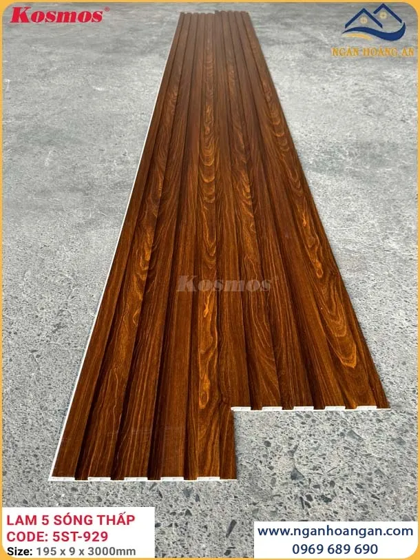 Ốp Tường Ốp Trần Lam 5 Sóng Giả Gỗ Kosmos 5ST-929 Ốp Tường Ốp Trần Lam 5 Sóng Giả Gỗ Kosmos 5ST-929