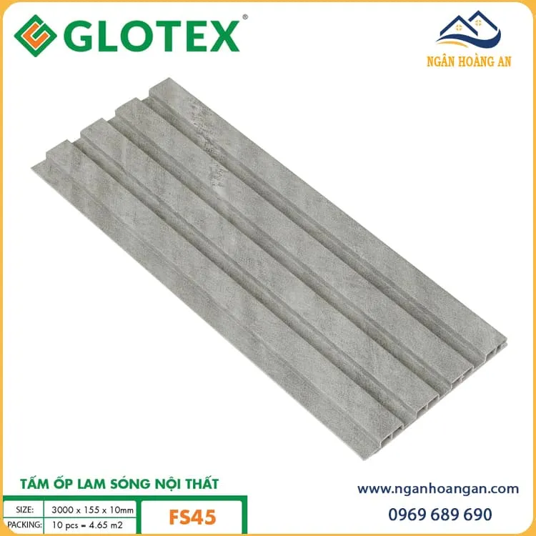 Ốp Tường Ốp Trần Lam Sóng Giả Vân Bê Tông Glotex FS45