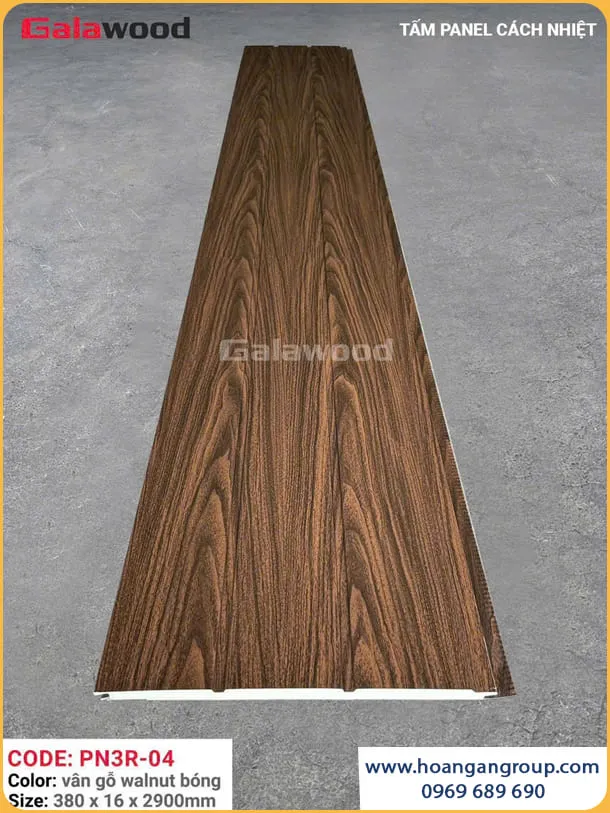 Ốp Tường Tấm Panel Cách Nhiệt Galawood PN3R-04  Vân Gỗ Wanul