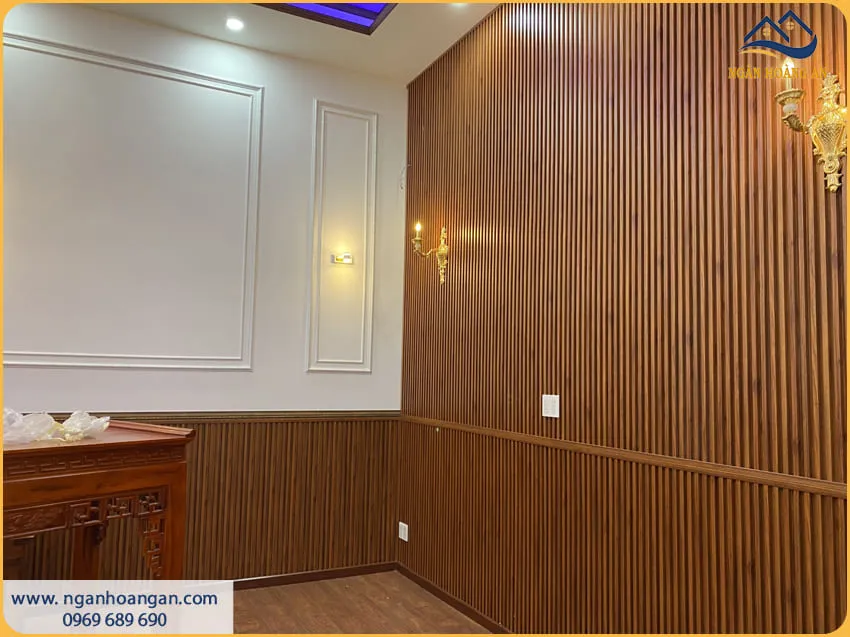 Ốp Tường Phòng Khách Đẹp Bằng Tấm Ốp Lam Sóng
