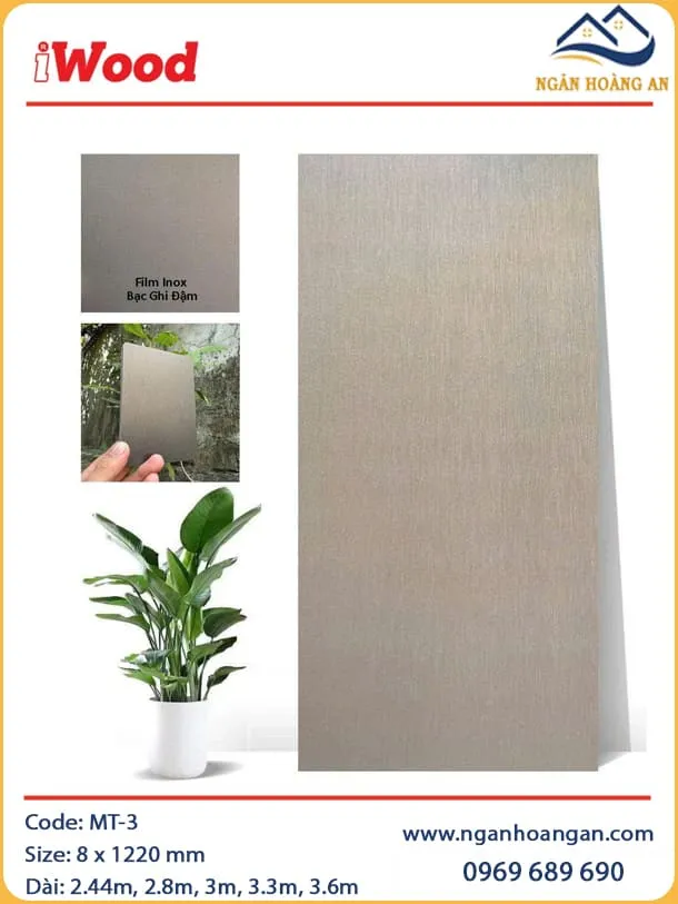 Ốp Tường Sợi Than Tre Đa Năng Vân Kim Loại iWood MT-3