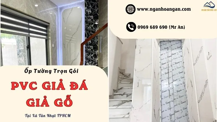 Ốp Tường Tấm Nhựa PVC Giả Đá, Giả Gỗ Trọn Gói Tại Xã Tân Nhựt TPHCM